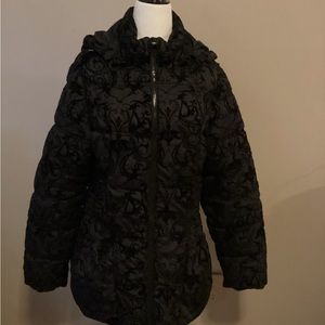 Black brocade-like jacket